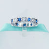 Blue Sapphire Wedding Band In Sterling Silver - 6Grape Fine Jewelry