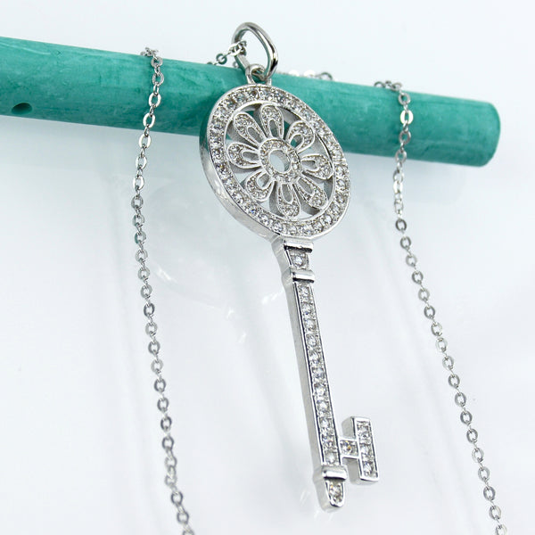 Sunflower Key Necklace In Sterling Silver - Main Image