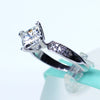 2CT Princess Cut White Moissanite Solitaire With Accents Engagement Ring