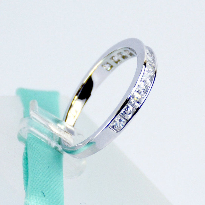 Princess Cut Wedding Band in Sterling Silver - 6Grape Fine Jewelry