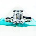 Emerald White Moissanite Solitaire