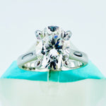 2CT Oval White Moissanite Solitaire
