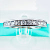 Princess Cut Wedding Band in Sterling Silver
