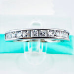 Princess Cut Wedding Band in Sterling Silver