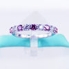 3MM Pink & White Moissanite Band 9Stone