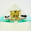 2Carat Asscher Yellow Moissanite Solitaire