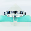 3MM Black & White Moissanite Band 9Stone