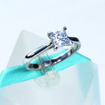 1 CT Princess Cut White Moissanite Solitaire Engagement Ring