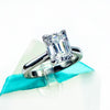 Emerald White Moissanite Solitaire