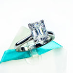 Emerald White Moissanite Solitaire