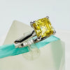 2Carat Asscher Yellow Moissanite Solitaire