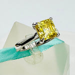 2Carat Asscher Yellow Moissanite Solitaire