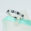 3MM Black & White Moissanite Band 9Stone