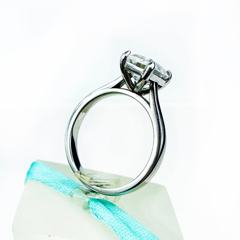 Emerald White Moissanite Solitaire