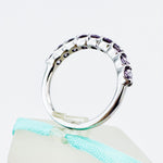 3MM Light Purple Moissanite Band 9Stone