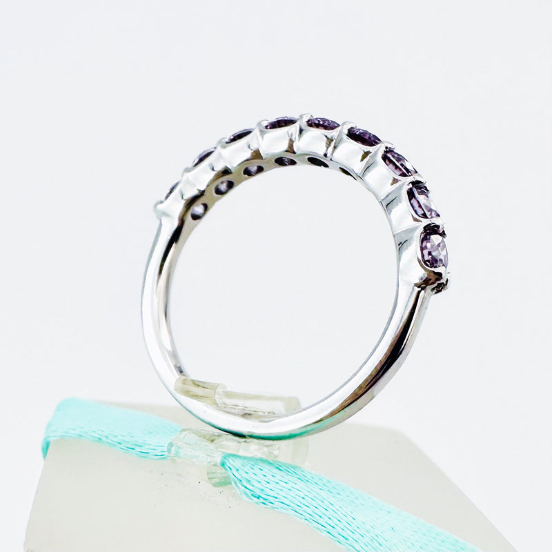 3MM Light Purple Moissanite Band 9Stone