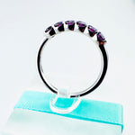 3MM Deep Purple Moissanite Band 6Stone