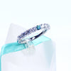 3MM White & Greenish Blue Moissanite Wedding Band