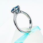 1Carat Vivid Blue Moissanite Solitaire ring