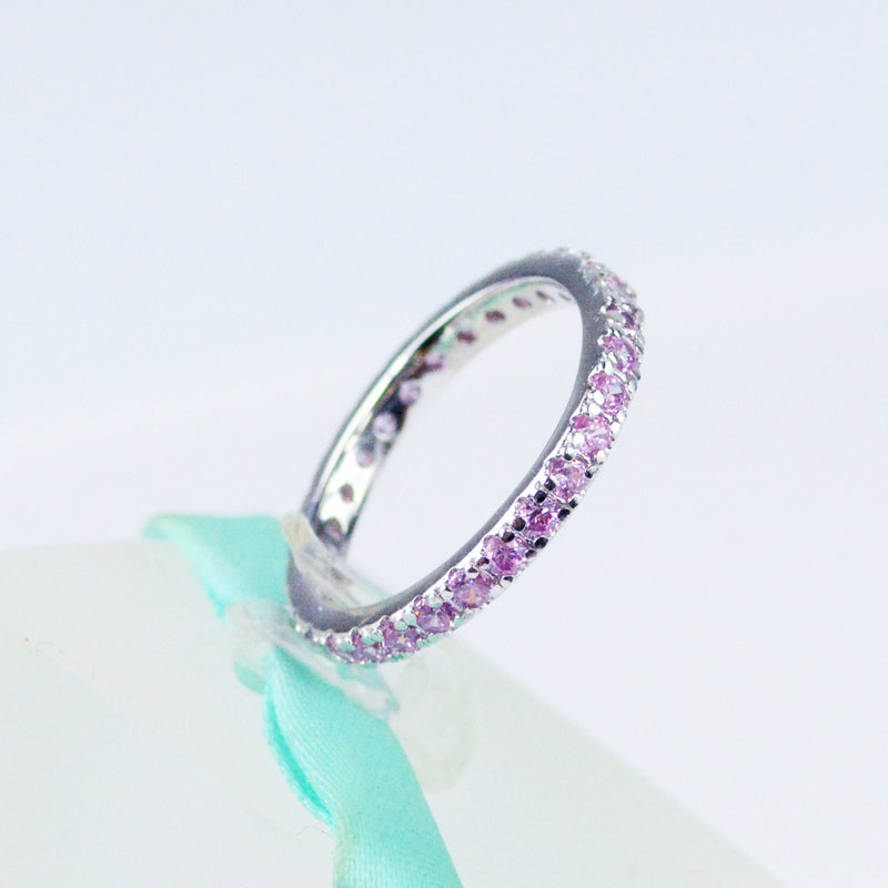 2MM Pink CZ Band Eternity