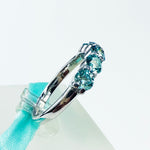 4MM Mint Blue Moissanite Wedding Band