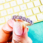 3MM Light Purple Moissanite Band 9Stone