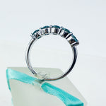 4MM Mint Blue Moissanite Wedding Band