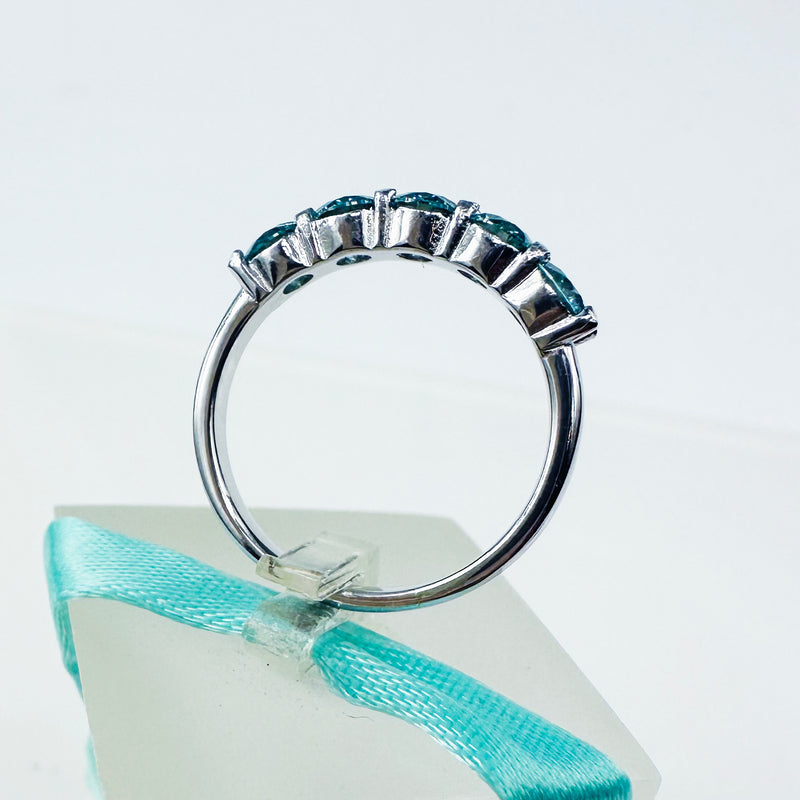 4MM Mint Blue Moissanite Wedding Band