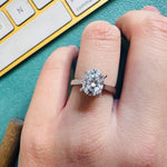 2CT Oval White Moissanite Solitaire