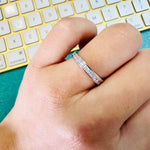 Princess Cut Wedding Band in Sterling Silver