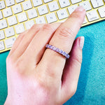 3MM Light Purple Moissanite Band 9Stone