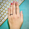 Princess Moissanite & Sapphire 6Stone Band