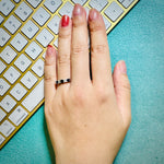 Princess Moissanite & Sapphire 6Stone Band