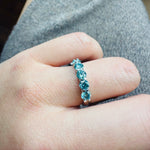 4MM Mint Blue Moissanite Wedding Band
