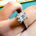 2CT Oval White Moissanite Solitaire