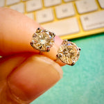 5MM Light Yellow Moissanite Studs