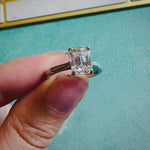 Emerald White Moissanite Solitaire
