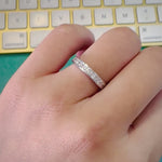 Princess Cut Wedding Band in Sterling Silver