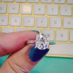 2CT Oval White Moissanite Solitaire
