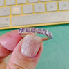 3MM Light Purple Moissanite Band 9Stone