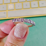 3MM Light Purple Moissanite Band 9Stone