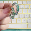 Mint Greenish Blue Moissanite Diamond Eternity Hoop Earrings