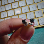 Half Carat 4MM Black Moissanite Studs