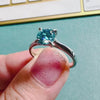 1Carat Vivid Blue Moissanite Solitaire ring