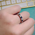 Princess Moissanite & Sapphire 6Stone Band