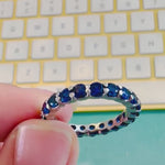 3MM Blue Sapphire Eternity Band
