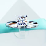 1 CT Princess Cut White Moissanite Solitaire Engagement Ring