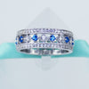Blue Topaz & Simulated Diamond Band in Sterling Silver - 6Grape Fine Jewelry