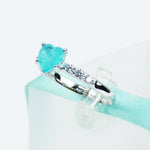 Heart Blue Paraiba Solitaire With Accent Ring