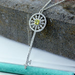 Sunflower Key Yellow Simulated Diamond In Sterling Silver - 6Grape Fine Jewelry